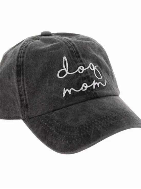 David and Young Accessories - NWT “Dog Mom” Embroidered Baseball Cap - Black